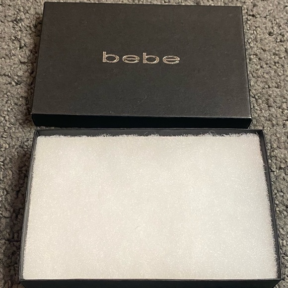 Bebe Black Silver Gift Jewelry Accessory Box 5.5” x 3.75” x 1” - Picture 2 of 2